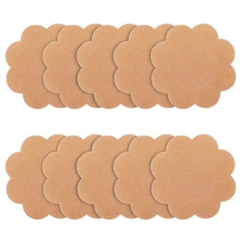 Sibba Brustwarzenabdeckung Pasties Covers Pads 10 Stück Beige Brustblätter Aufkleber Klebeband Pasty Nipless Lift Sticky Silikon Atmungsaktive Dessous Unterwäsche Zubehör Hochzeitskleid Frauen Mädchen von Sibba