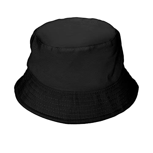 Sibba Fischerhut Sommerhut Fischerhut Unisex Verstaubare Hüte Sonnenhut Fischerhüte für Halloween Damen Herren Urlaub Wandern Camping Einkaufen Freizeithut 56-58 cm einfarbige Farben Schwarz M von Sibba