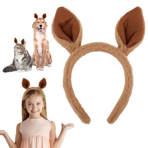 Sibba Känguru Stirnband niedliche Mütze Ohren Stirnbänder Tierkappen Make-up Haarband Kostüme Haar Accessoire passend für Frauen Mädchen Party Fotografieren Dekorationen Geschenke Cosplay (Braun) von Sibba