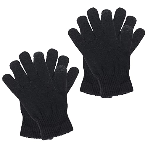 Sibba Kaltwetter-Touchscreen Fingerhandschuhe 2 Paar Winter Touchscreen Fäustlinge Schwarze Handschuhe Outdoor Reiten Warme Handschuhe für Männer und Frauen Schwarz Einheitsgröße von Sibba