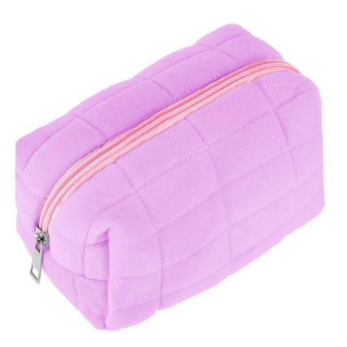 Sibba Kosmetiktasche Tragbare Makeup Tasche Reise-Kulturbeutel für Toilettenartikel Schminktasche Handtasche Damen Mäppchen Makeup Bag Kosmetiktaschen Reißverschluss Organizer Tasche Münztasche Lila von Sibba