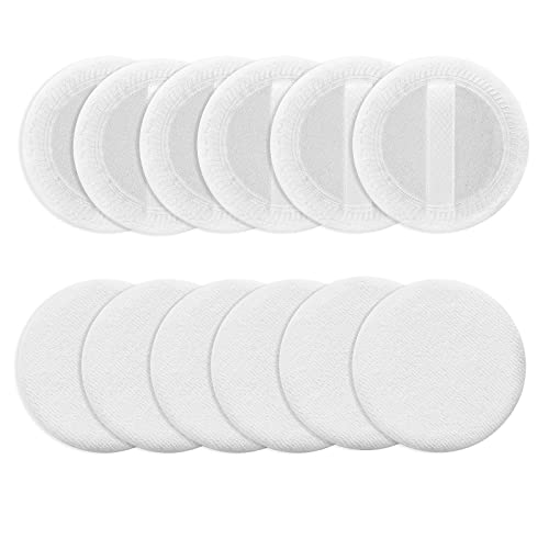 Sibba Lose Puderquaste 12 Stück Runde Velours Gesicht Make-up Powder Puff Kompakt Body Container Einstellung Gepresste Mischung Foundation Creme Make Up Band Strap Schwamm Kissen Rouge Applikator Weiß von Sibba
