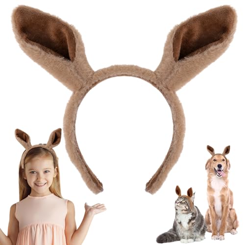 Sibba Pferdeohren Stirnband niedliche Mütze Ohren Stirnbänder Tierkappen Make-up Haarband Kostüme Haar Accessoire passend für Frauen Mädchen Party Fotografieren Dekorationen Geschenke Cosplay (Braun) von Sibba