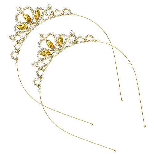 Sibba 2 Stück Kristallkrone Tiara Diademe, Prinzessin Krone Tiara Braut Diadem Strass Stirnband Haarschmuck Kopf Haarreif Haarbänder für Mädchen Damen Frauen Hochzeit Abschlussball Party von Sibba