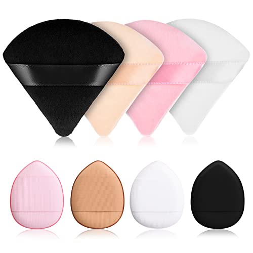 Sibba Puderquasten Lose 8 Stück mehrfarbig Make-up-Einstellung Dreieck Gesicht Foundation Kissen Pads Beauty Blender Applikator Kosmetik tragbar Halterung Riemen Schwamm weiche Mini-Abdeckung von Sibba