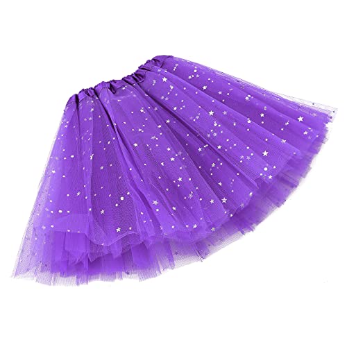 Sibba Sparkle Tutu Rock Ballett Tanz Skorts 3 Lagen Tüll Pailletten Sterne Röcke Rollenspiele Geburtstag Prinzessin Party für Mädchen Kleinkinder 2-7 Jahre Sport Outdoor Kleidung Kostüm von Sibba