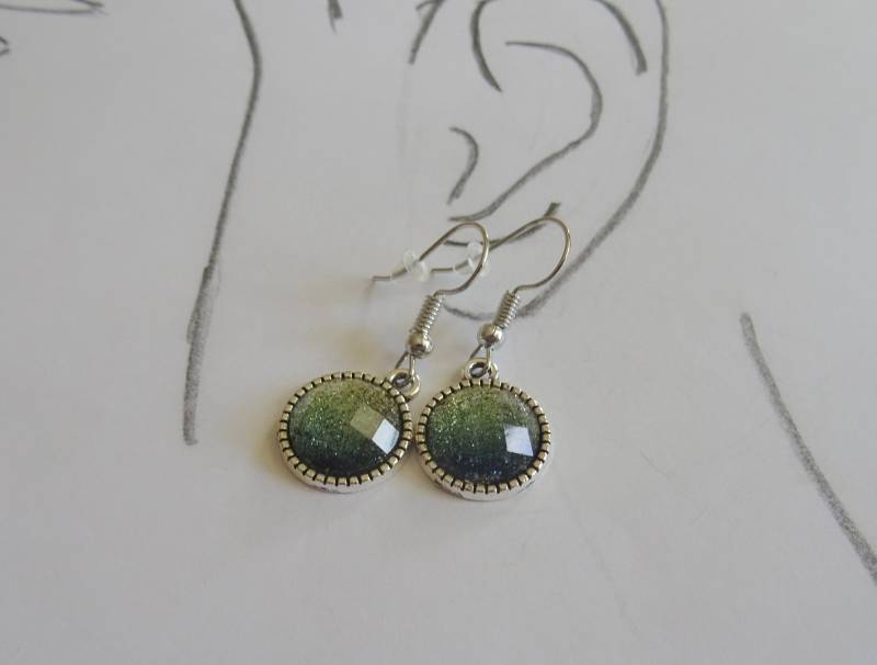 Ohrhänger, Meeresglitzer, Ohrschmuck, Glitzerperle in Fassung, Freundinnengeschenk, Mitbringsel, Abschlußball, Frau, Für Hochzeit von SibeaDesign