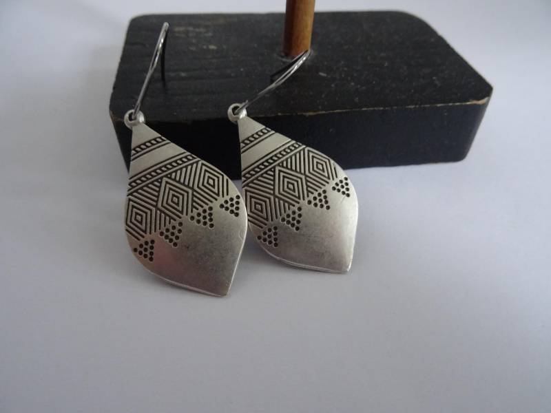 Ohrhänger, Silberanhänger, Ohrschmuck, Silberfarben, Edelstahlhaken, Marquise Anhänger, Art Deco , Antiksilber Ohrhänger, Silberanhänger, Ohrschmuck, Silberfarben, Edelstahlhaken, Marquise Anhänger, Art Deco , Antiksilber von SibeaDesign