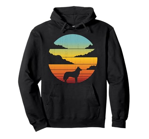 Sibirischer Husky Retro Vintage 60er 70er Jahre Sonnenuntergang Hundeliebhaber Herren Pullover Hoodie von Siberian Husky DU Clothing