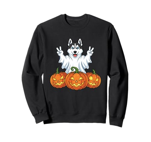 Sibirischer Husky Geist Kürbis Boo Halloween Kinder Herren Damen Sweatshirt Sibirischer Husky Geist Kürbis Boo Halloween Kinder Herren Damen Sweatshirt von Siberian Husky Dog Halloween Ghost Pumpkin Outfits