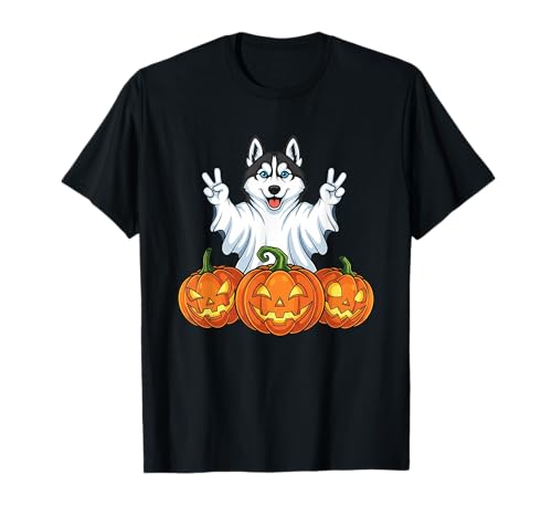 Sibirischer Husky Geist Kürbis Boo Halloween Kinder Herren Damen T-Shirt Sibirischer Husky Geist Kürbis Boo Halloween Kinder Herren Damen T-Shirt von Siberian Husky Dog Halloween Ghost Pumpkin Outfits