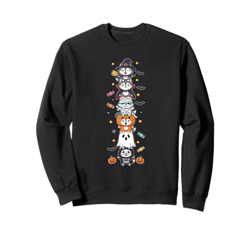 Sibirischer Husky Hexe Vampir Geist Halloween Kind Herren Damen Sweatshirt von Siberian Husky Halloween Skeleton Mummy Outfits