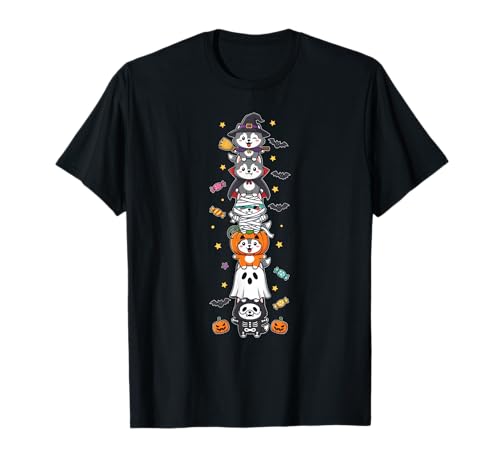Sibirischer Husky Hexe Vampir Geist Halloween Kind Herren Damen T-Shirt von Siberian Husky Halloween Skeleton Mummy Outfits