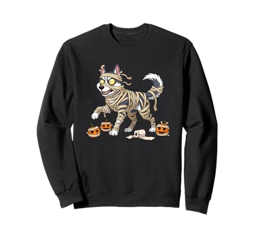 Sibirischer Husky Hund Mama Kürbis Halloween Kinder Herren Damen Sweatshirt von Siberian Husky Lovers Halloween Outfits Boy Girl