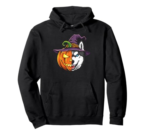 Sibirischer Husky Kürbis Jack O Laterne Halloween Herren Damen Pullover Hoodie von Siberian Husky Lovers Halloween Pumpkin Outfits