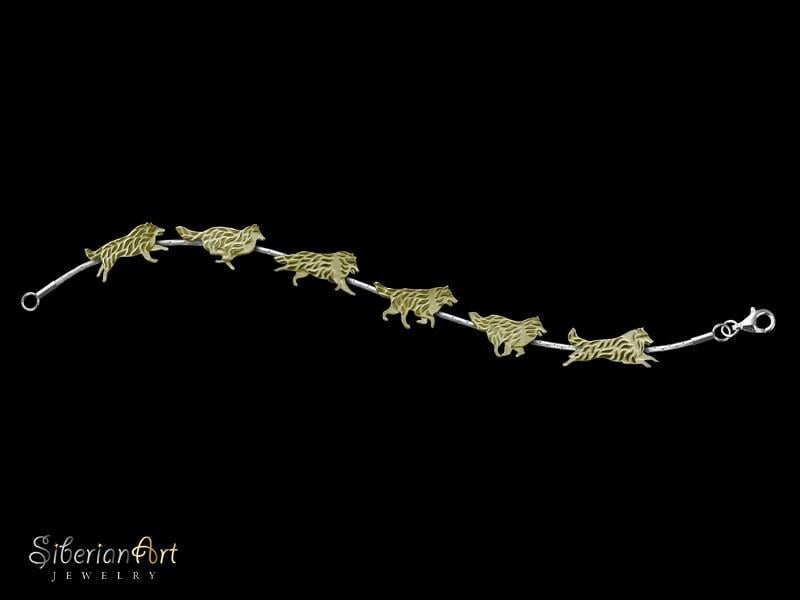 14K Gold Collie Armband - Hunde-Liebhaber-Haustier-Schmucksachen von SiberianArtJewelry