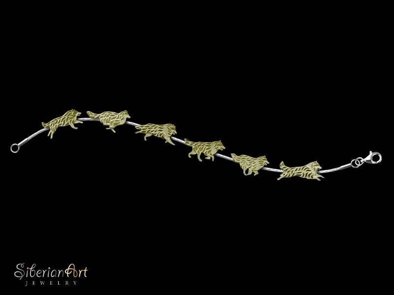 14K Gold Collie Armband - Hunde-Liebhaber-Haustier-Schmucksachen von SiberianArtJewelry