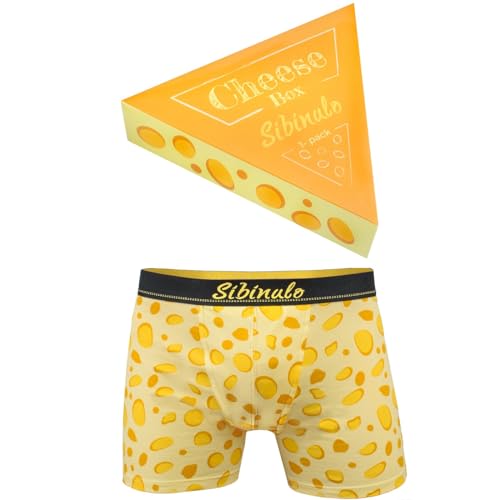 Sibinulo - Herren Lustige Käse Boxershorts Trunks, Gelegenheiten, Baumwolle, 1 Paar, Größen L von Sibinulo