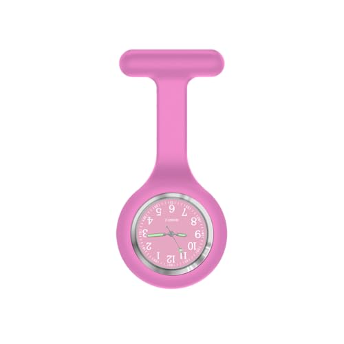 SibyTech Krankenschwester Ansteckuhr fob,Silikon mit Pin/Clip,Glow Pointer im Dunkeln,Infektionskontrolle Design,Analog-digital,Quarzwerk,Arzt Sanitäter medizinische Brosche Fob Uhr Violett von SibyTech