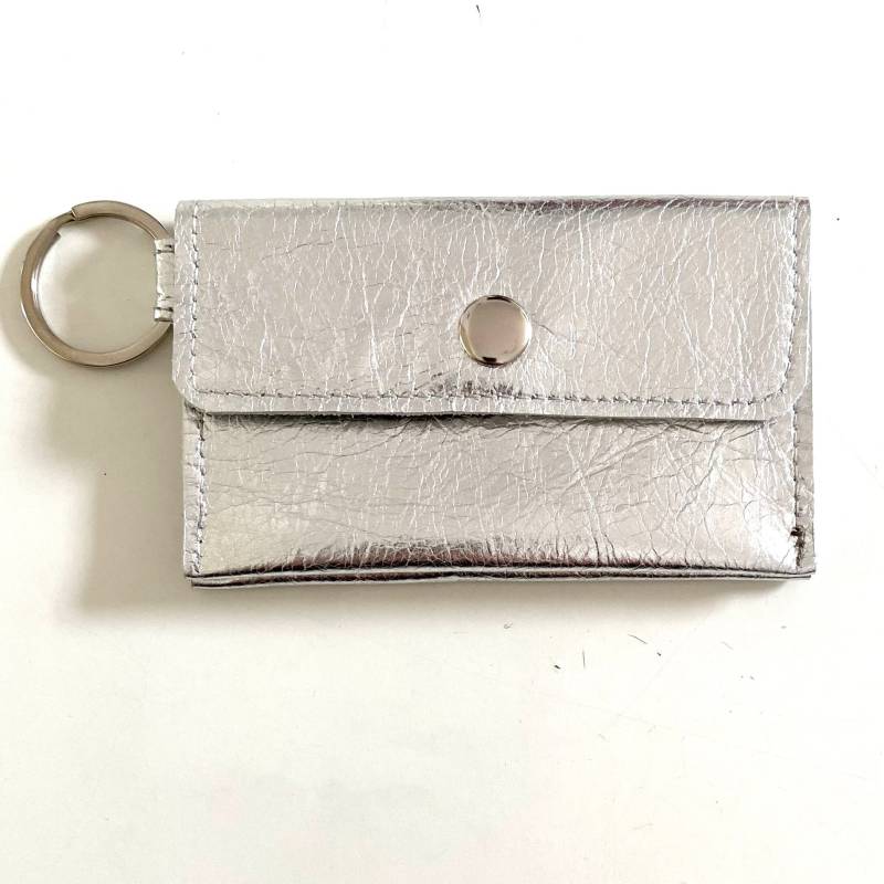 Miniportemonnaie Silber Mit 3 Fächern Aus Leder, Geldbeutel Ring von SibylleDalan