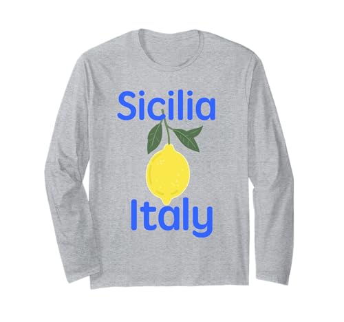 Sicilia Italien Souvenir Sizilianische italienische Erinnerung Männer Frauen Langarmshirt von Sicilia Italia souvenir Lemons