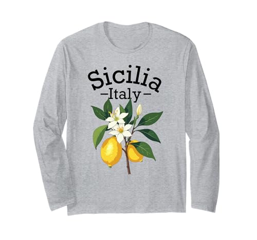 Sicilia Italien Souvenir Sizilianische italienische Erinnerung Männer Frauen Langarmshirt von Sicilia Italia souvenir Lemons