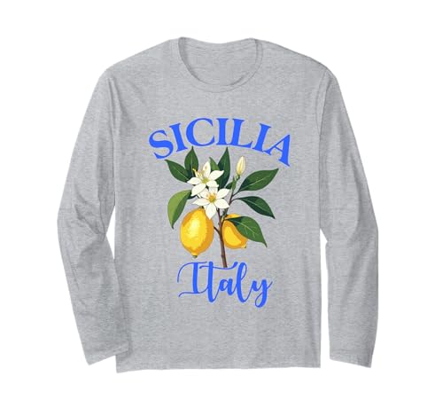 Sicilia Italien Souvenir Sizilianische italienische Erinnerung Männer Frauen Langarmshirt von Sicilia Italia souvenir Lemons