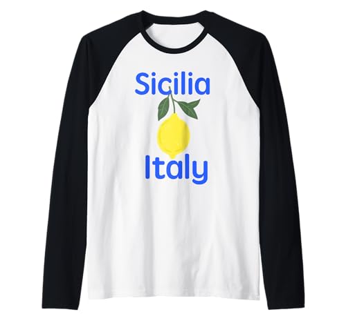 Sicilia Italien Souvenir Sizilianische italienische Erinnerung Männer Frauen Raglan von Sicilia Italia souvenir Lemons