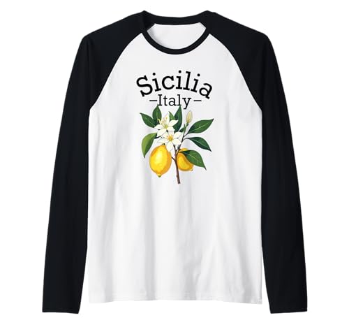 Sicilia Italien Souvenir Sizilianische italienische Erinnerung Männer Frauen Raglan von Sicilia Italia souvenir Lemons