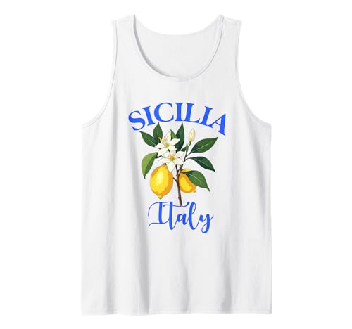 Sicilia Italien Souvenir Sizilianische italienische Erinnerung Männer Frauen Tank Top von Sicilia Italia souvenir Lemons