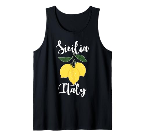 Sicilia Italien Souvenir Sizilianische italienische Erinnerung Männer Frauen Tank Top von Sicilia Italia souvenir Lemons