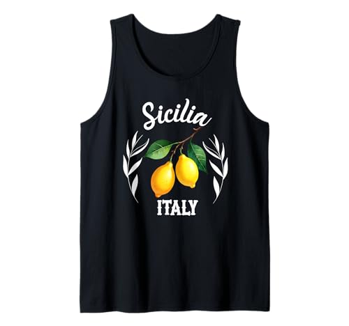 Sicilia Italien Souvenir Sizilianische italienische Erinnerung Männer Frauen Tank Top von Sicilia Italia souvenir Lemons