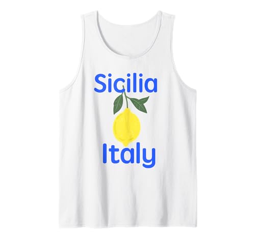 Sicilia Italien Souvenir Sizilianische italienische Erinnerung Männer Frauen Tank Top von Sicilia Italia souvenir Lemons
