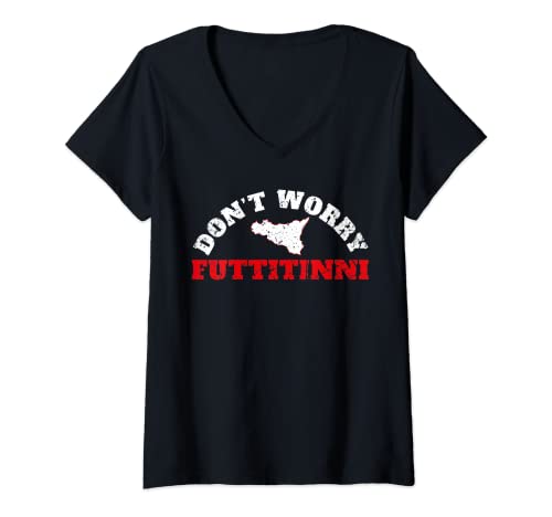 Damen FUTTITINNI Sizilien Italien T-Shirt italienisches design T-Shirt mit V-Ausschnitt Damen FUTTITINNI Sizilien Italien T-Shirt italienisches design T-Shirt mit V-Ausschnitt von Sicilia orgoglioso FUTTITINNI Palermo Trinacia