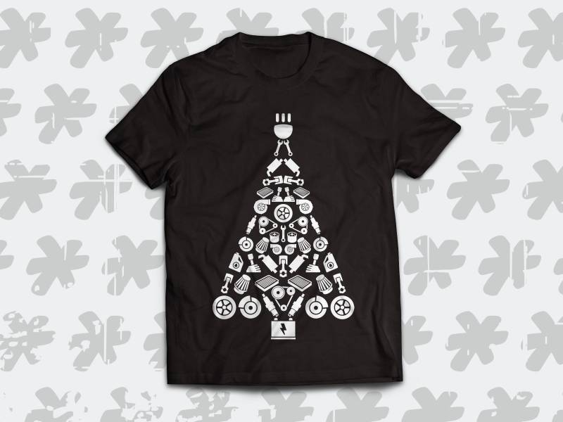 Autoteile Weihnachtsbaum Shirt. Perfektes Wintersaison-Automobilgeschenk Für Einen Rennsportfan Autoteile Weihnachtsbaum Shirt. Perfektes Wintersaison-Automobilgeschenk Für Einen Rennsportfan von SickTshirts