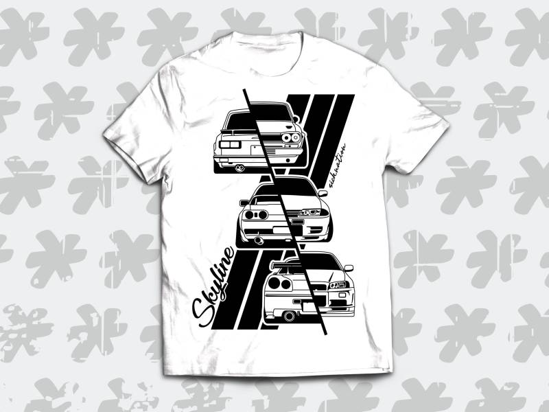 Issan Skyline Gt-R Entwicklung T-Shirt Mit Hakosuka, R32 Und R34 Got-R's Issan Skyline Gt-R Entwicklung T-Shirt Mit Hakosuka, R32 Und R34 Got-R's von SickTshirts