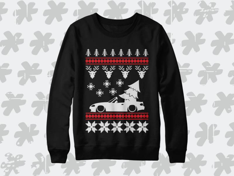 Mazda Mx-5 Miata Nb Weihnachts Sweatshirt. 1998-2005 Generation Cabrio Ferienzeit Baum Schlepper Shirt Für Sie von SickTshirts