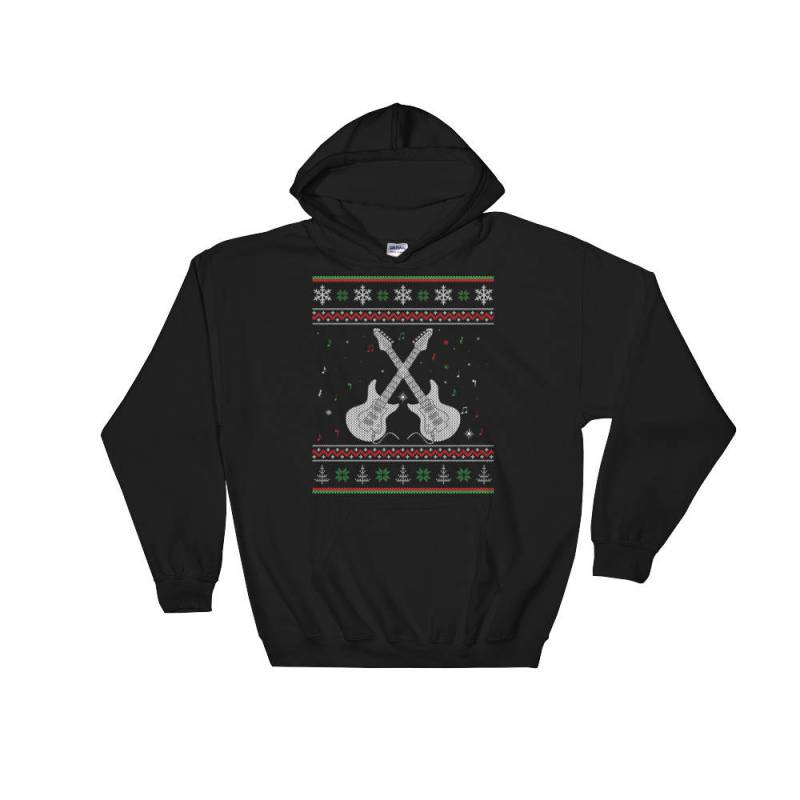 E-Gitarre Ugly Christmas Sweater Style Kapuzenpullover von SickofworkDesigns