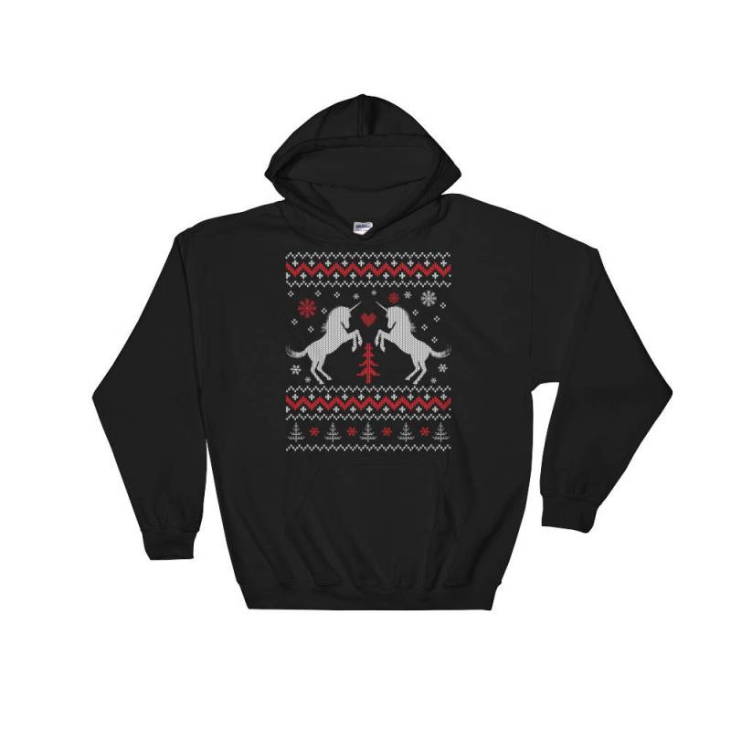 Einhörns Hässlicher Weihnachtspullover Design Kapuzenpullover von SickofworkDesigns