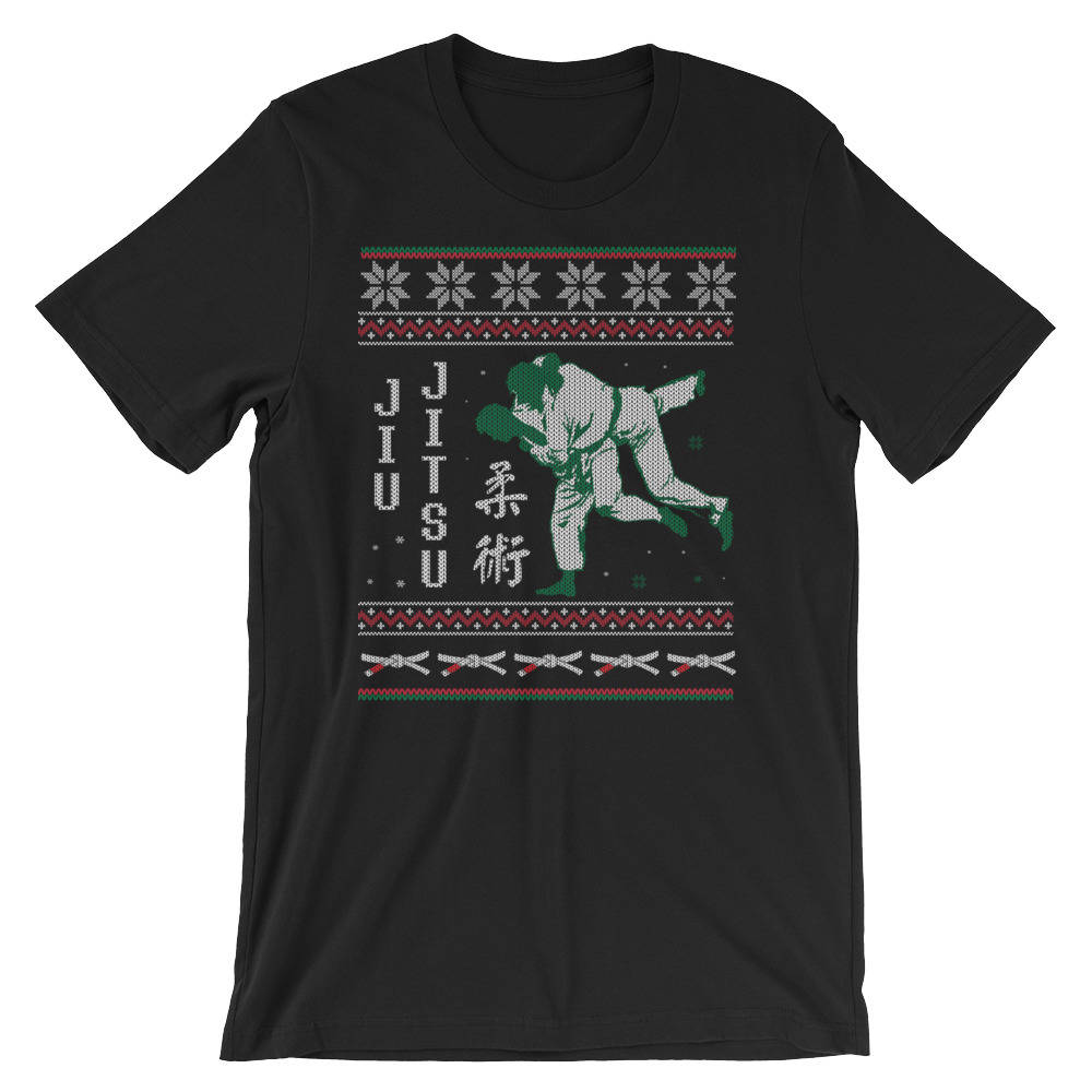 Jiu Jitsu Bjj Ugly Weihnachtspullover Design Kurzärmeliges Unisex T-Shirt von SickofworkDesigns