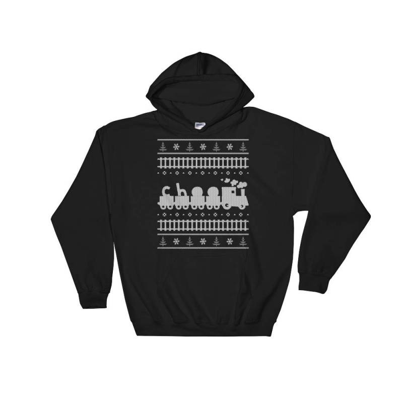 Modell Züge Hässliches Weihnachtspullover Style Kapuzenpullover von SickofworkDesigns