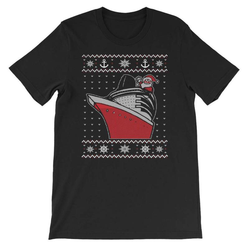Weihnachts Kreuzfahrtschiff Mit Weihnachtsmann Kurzärmeliges Unisex T-Shirt von SickofworkDesigns