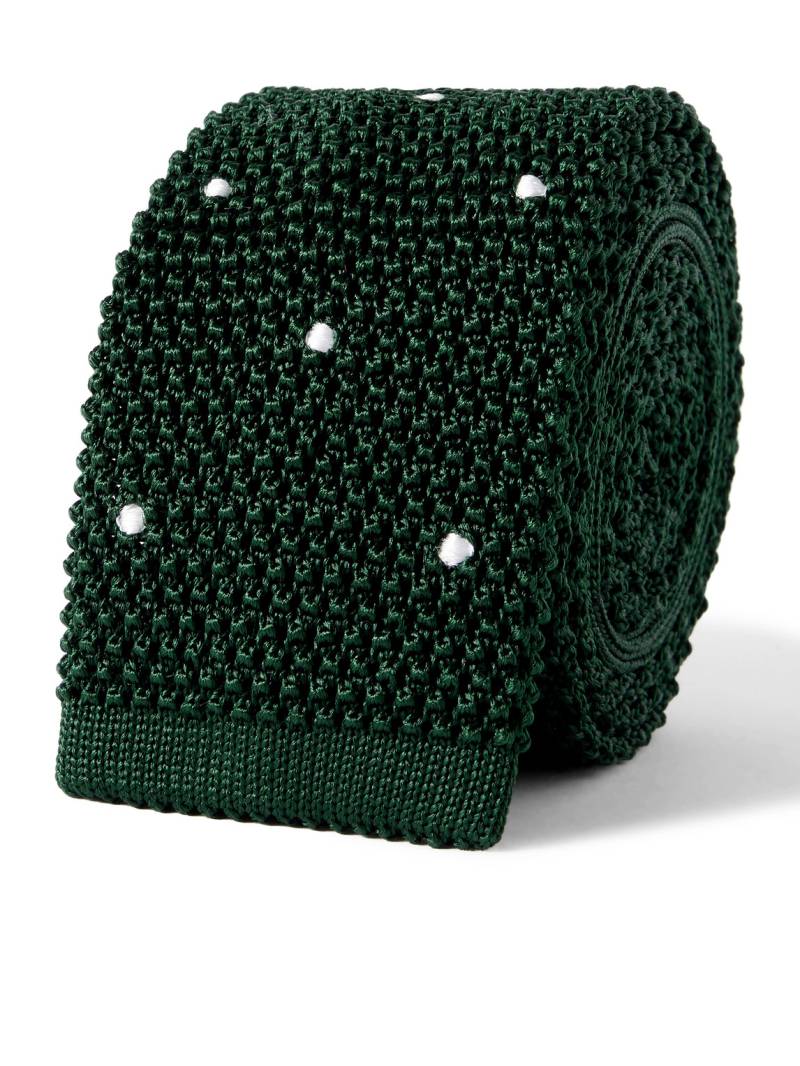 Sid Mashburn - 5.5cm Polka-Dot Knitted Silk Tie - Men - Green von Sid Mashburn
