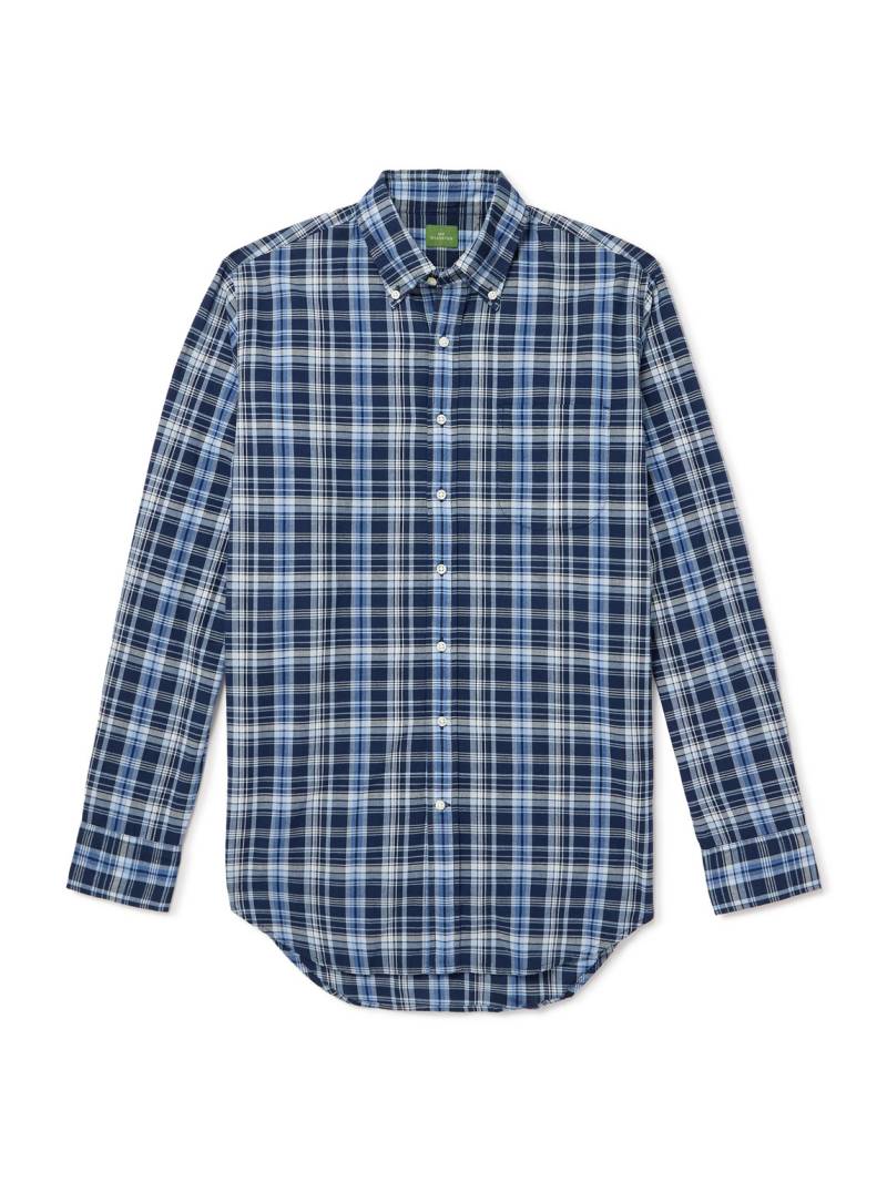 Sid Mashburn - Button-Down Collar Checked Cotton-Madras Shirt - Men - Blue - L von Sid Mashburn