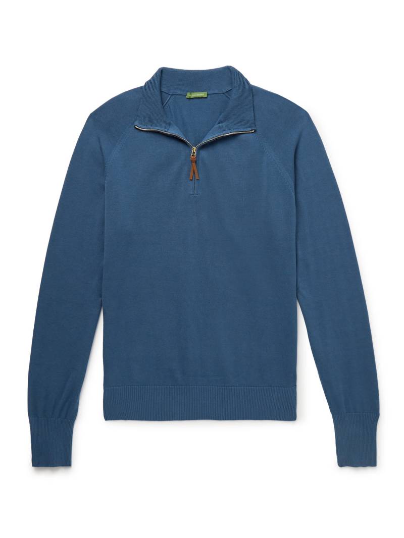 Sid Mashburn - Cotton Half-Zip Sweater - Men - Blue - XL von Sid Mashburn