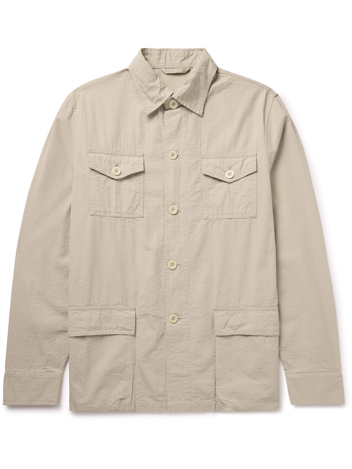 Sid Mashburn - Cotton-Seersucker Overshirt - Men - Neutrals - XL von Sid Mashburn