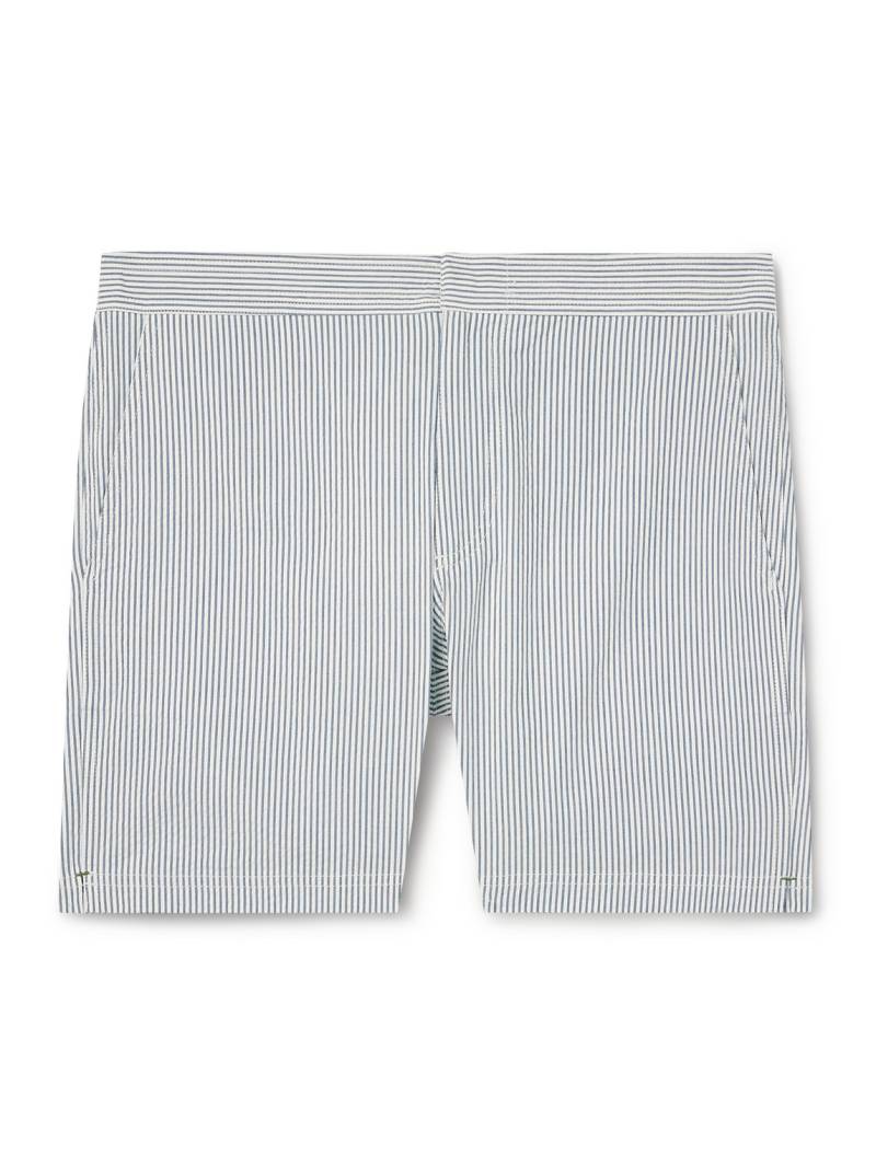 Sid Mashburn - Straight-Leg Mid-Length Striped Swim Shorts - Men - Blue - UK/US 38 von Sid Mashburn