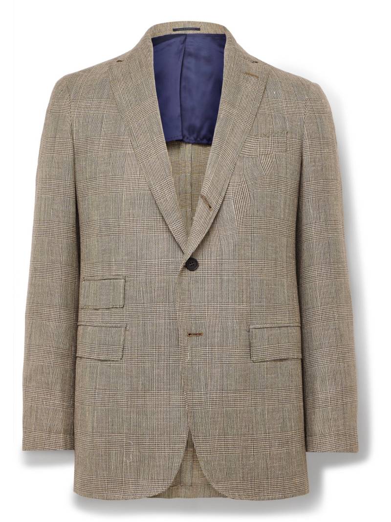 Sid Mashburn - Virgil No.2 Slim-Fit Prince of Wales Checked Cotton, Silk and Linen-Blend Hopsack Blazer - Men - Brown - IT 48 von Sid Mashburn