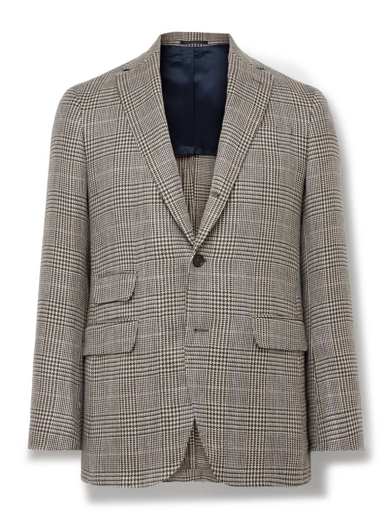 Sid Mashburn - Virgil No.2 Slim-Fit Prince of Wales Checked Wool and Linen-Blend Hopsack Blazer - Men - Neutrals - IT 46 von Sid Mashburn