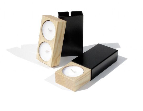 Side by Side Kerzenhalter Two of us (silber oder schwarz) von Side by Side